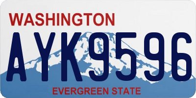 WA license plate AYK9596