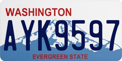 WA license plate AYK9597