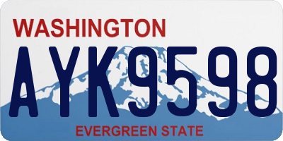 WA license plate AYK9598