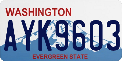 WA license plate AYK9603