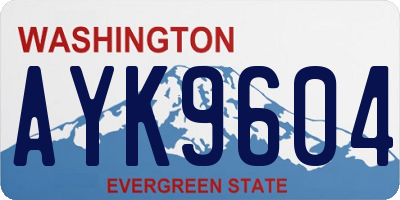 WA license plate AYK9604