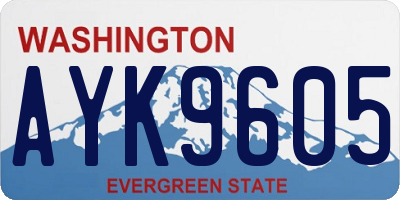 WA license plate AYK9605