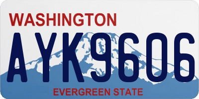 WA license plate AYK9606