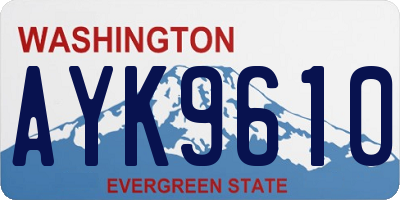 WA license plate AYK9610