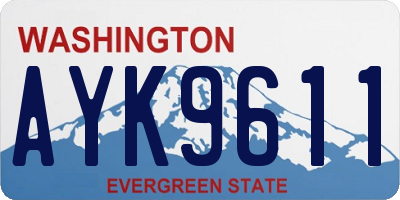 WA license plate AYK9611