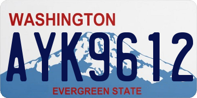 WA license plate AYK9612
