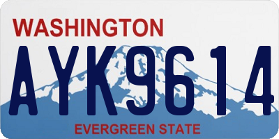 WA license plate AYK9614