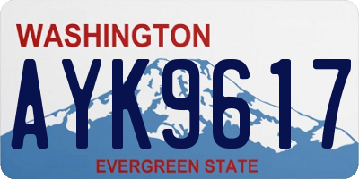 WA license plate AYK9617
