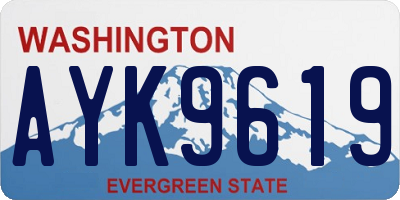 WA license plate AYK9619