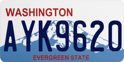 WA license plate AYK9620