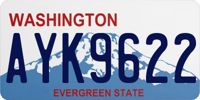 WA license plate AYK9622