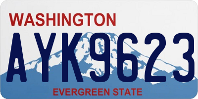 WA license plate AYK9623