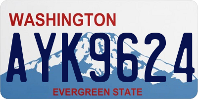 WA license plate AYK9624