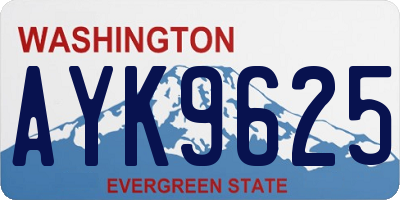 WA license plate AYK9625