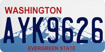 WA license plate AYK9626
