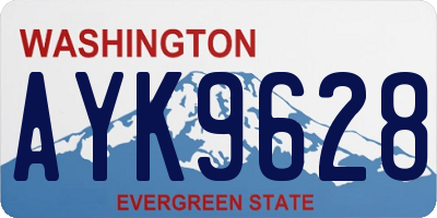 WA license plate AYK9628