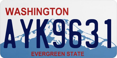 WA license plate AYK9631