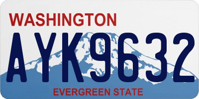 WA license plate AYK9632