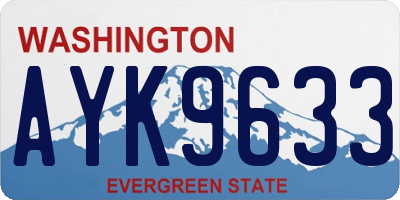 WA license plate AYK9633