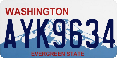 WA license plate AYK9634