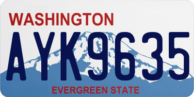 WA license plate AYK9635