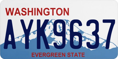 WA license plate AYK9637