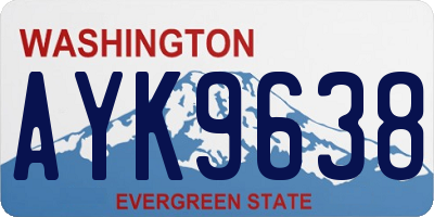 WA license plate AYK9638