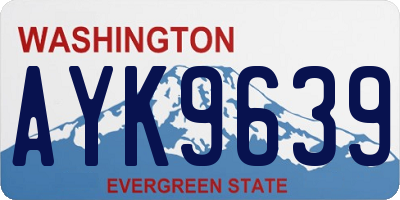 WA license plate AYK9639