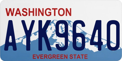WA license plate AYK9640