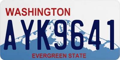 WA license plate AYK9641