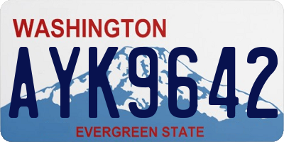 WA license plate AYK9642