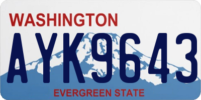 WA license plate AYK9643