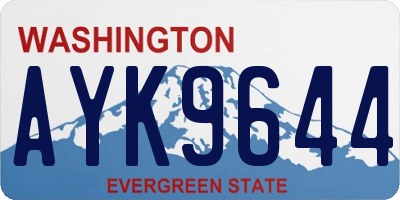 WA license plate AYK9644