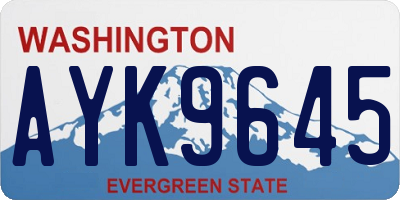 WA license plate AYK9645