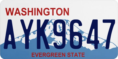 WA license plate AYK9647