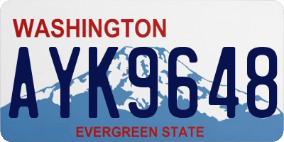 WA license plate AYK9648