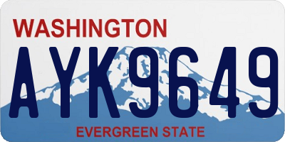 WA license plate AYK9649