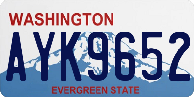 WA license plate AYK9652