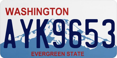WA license plate AYK9653