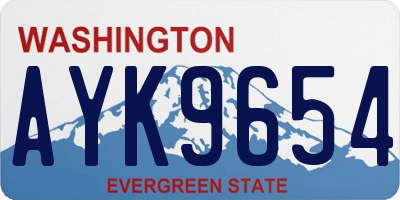 WA license plate AYK9654