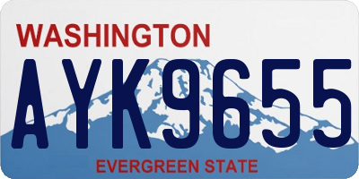 WA license plate AYK9655