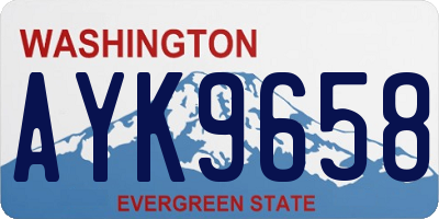 WA license plate AYK9658