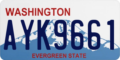 WA license plate AYK9661