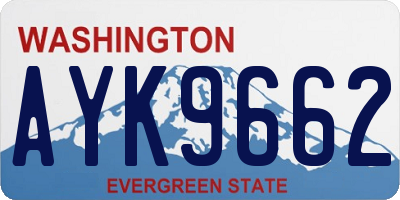 WA license plate AYK9662