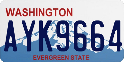WA license plate AYK9664
