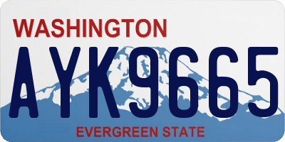 WA license plate AYK9665
