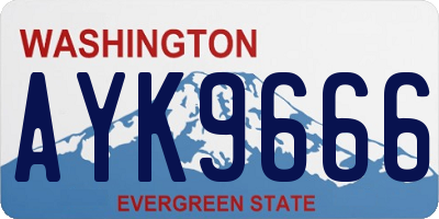 WA license plate AYK9666