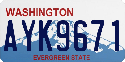WA license plate AYK9671