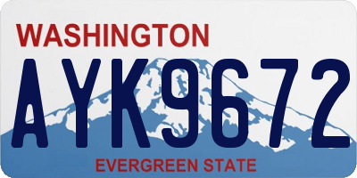 WA license plate AYK9672