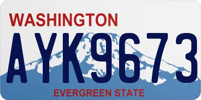 WA license plate AYK9673